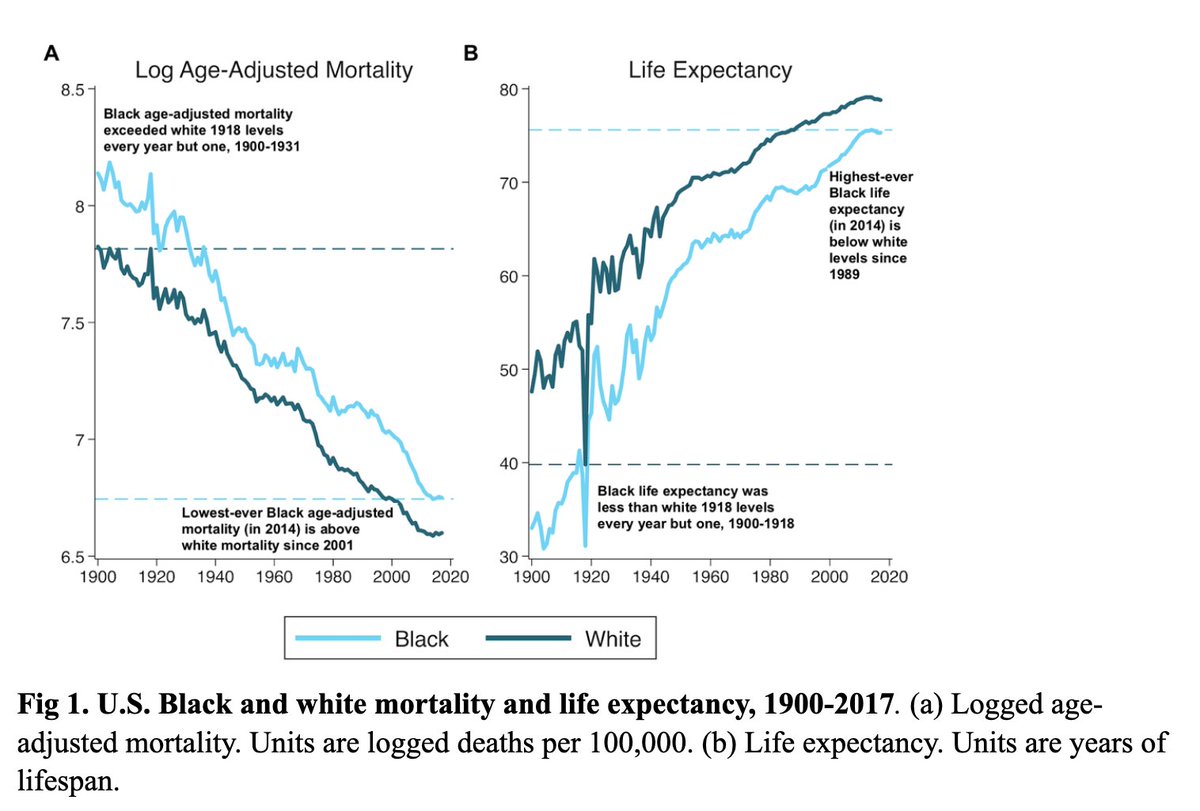 Here are a couple that are particularly troubling. 1. Even in the midst of a pandemic that has driven white death rates up in the US, "white life expectancy in 2020 will [still] remain higher than Black life expectancy has EVER BEEN."