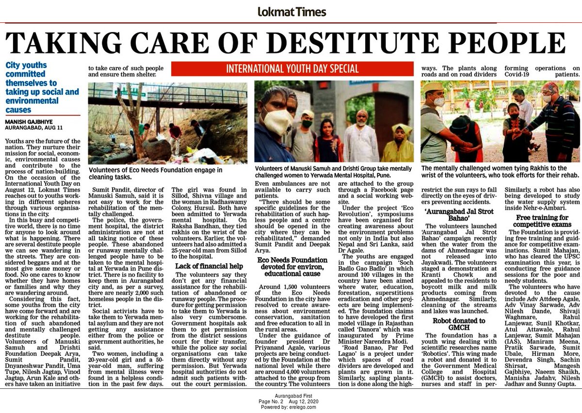 AgaleProf's tweet photo. Eco Needs Foundation news published on the occasion of International Youth Day https://t.co/BWMkGwGhkE