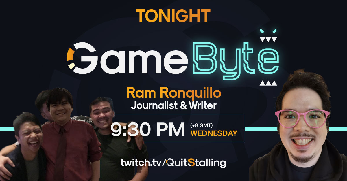 QuitStallingUS's tweet photo. Set your alarms to vibrate, we’ve got justaRAMdomdude on #GameByte later! https://t.co/MQHhG5Ma55