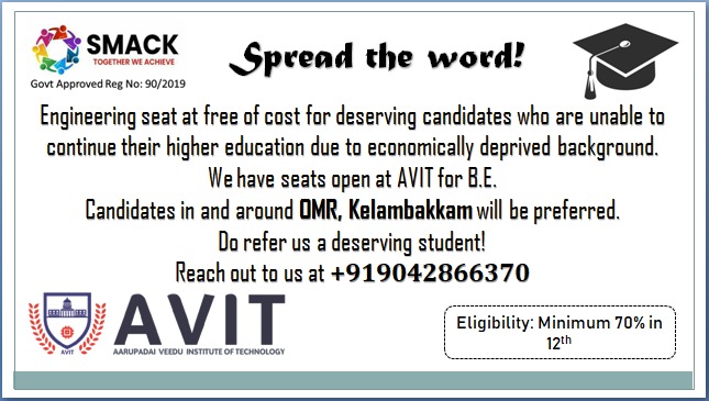 SMACK_TWA's tweet photo. "Education is the most powerful weapon which we can use to change the world" - Nelson Mandela📚
Share this as much as possible, contact the given number for more details.. 🤝
#education #Engineering
#smackteam #SMACKNGO
#SMACKtogetherweachieve https://t.co/XMMcMiFDm7