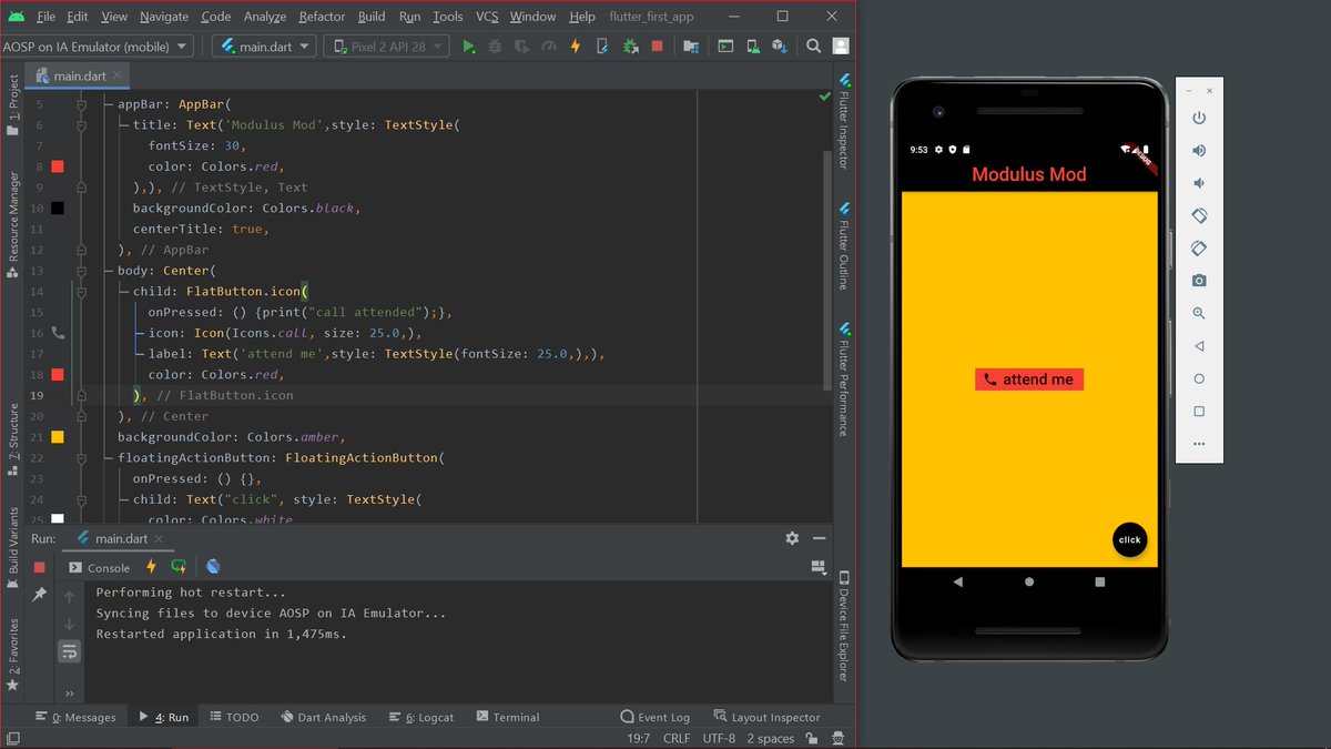 ModulusMod's tweet image. #100DaysOfCode
Day-50
Using first few #Flutter tutorials, I've build this, I know that this is null but this beginning.