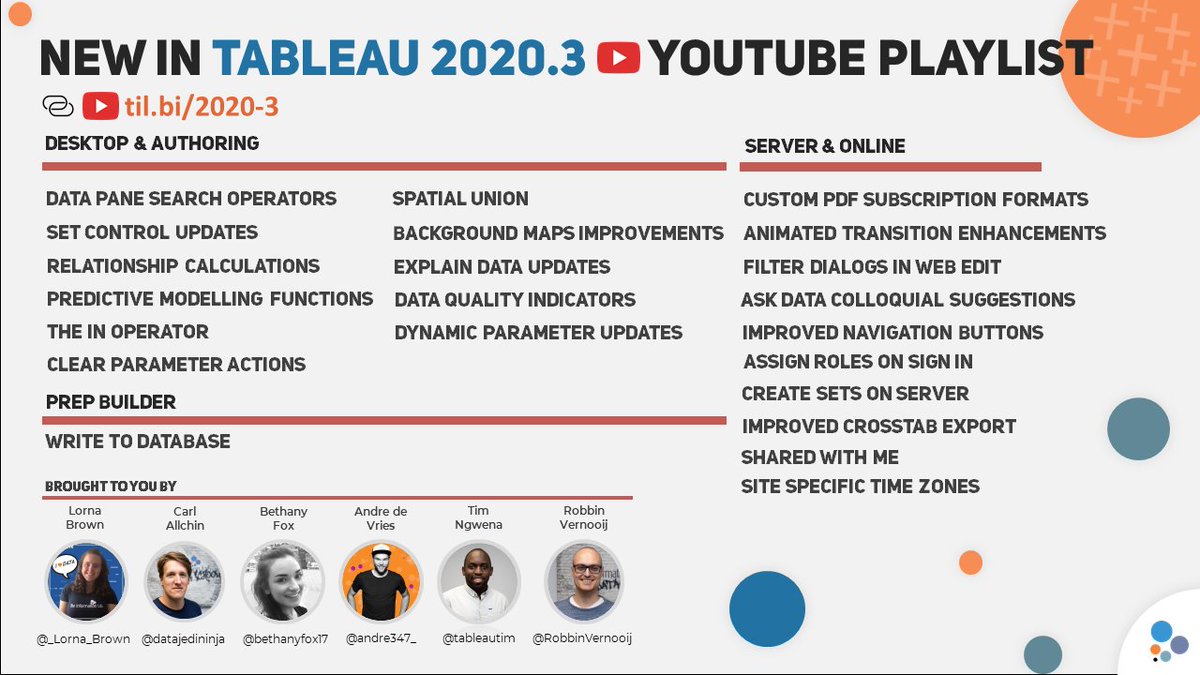TableauTim's tweet photo. New version of @tableau ?  @_Lorna_Brown  @Datajedininja @bethanyfox17 @andre347_ @RobbinVernooij and I have you covered with a 23 video @infolabUK playlist on all the features with more to follow later this week. Get stuck in! >> https://t.co/0kedza6uzh https://t.co/2IWiopUlVg