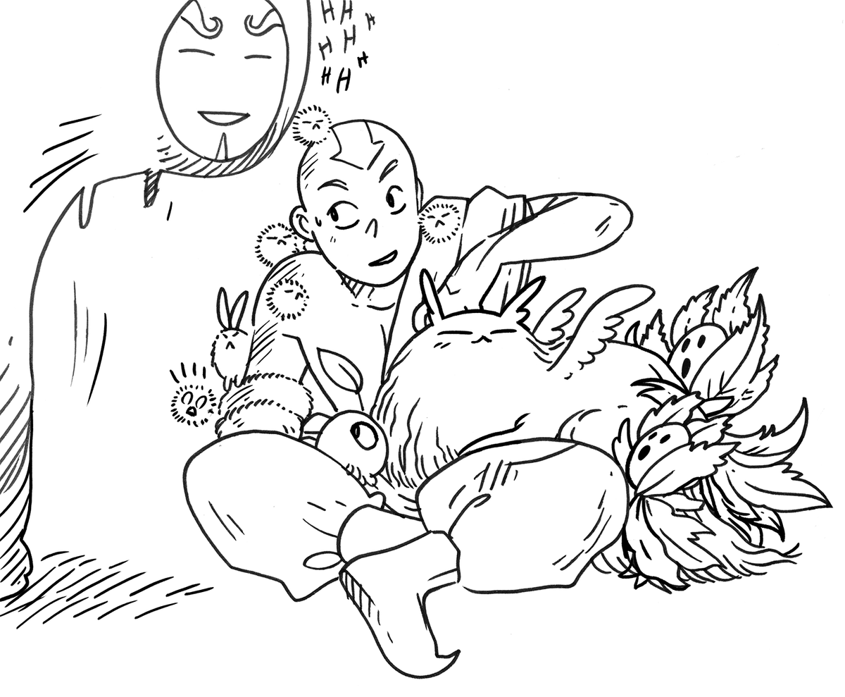 More Avatar stuff! Aang is a very good boy and being the bridge to the spirit world gets crowded sometimes.
#ATLA #AvatarTheLastAirbender #Aang 