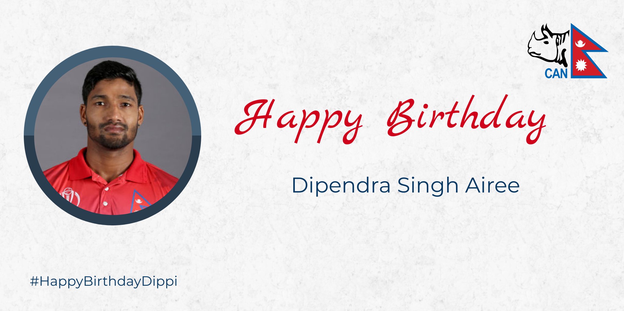 CAN on Twitter: "Happy Birthday to the Vice-Captain of Nepali Cricket Team Dipendra  Singh Airee, Keep Shining. #HappyBirthdayDippi https://t.co/XKA9OxVREE" /  Twitter