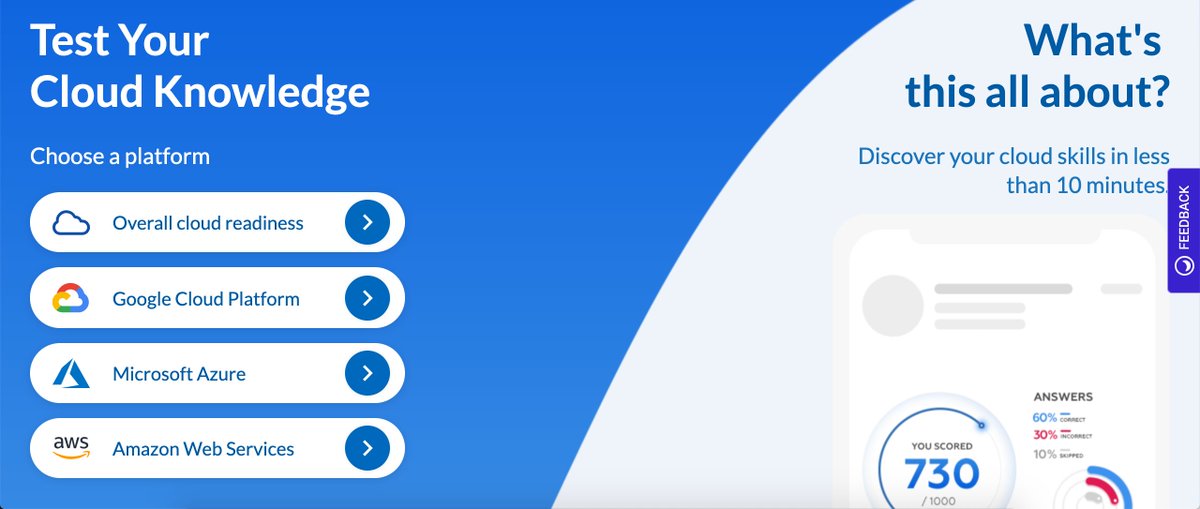 Our Cloud Knowledge Evaluation uses our Skill Assessment technology to provide a data-driven approach for your professional development. It’s 100% free and we will never share your information. Try it out now! cloudacademy.com/cloud-knowledg…