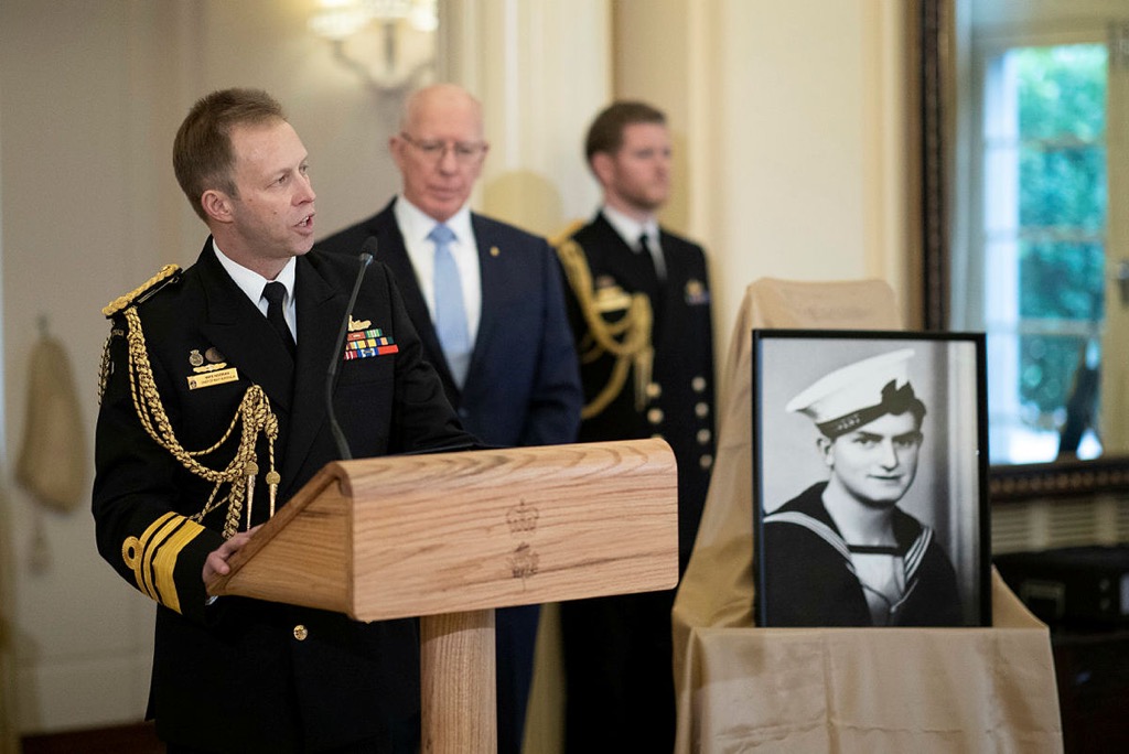 CN_Australia's tweet photo. Today I had the honour of joining the Governor General, who announced that Her Majesty The Queen has approved the posthumous award of the VC for Australia to Ordinary Seaman 'Teddy' Sheean. A great honour for the Sheean Family #AusNavy #YourADF &amp; Australia
https://t.co/1Ct9jlN7lz https://t.co/e3XvpV2ns7