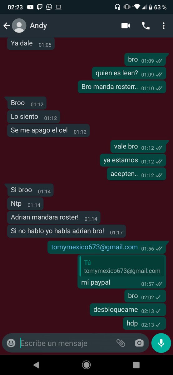 Quiero escrachar a estos ratones por no pagar 30$ , Acá les dejo los @ de los que participaron y su clan de mierda de ladder.
<a href="/JoseC_014/">Jose</a> <a href="/victorp042001/">Victor Perez</a> <a href="/Engel2422/">Engel24</a> 
El clan de la rata de mierda o equipo del orto
<a href="/UrbanTeam6/">Urban Team 💥</a> 
Adjunto pruebas y dónde me bloqueó