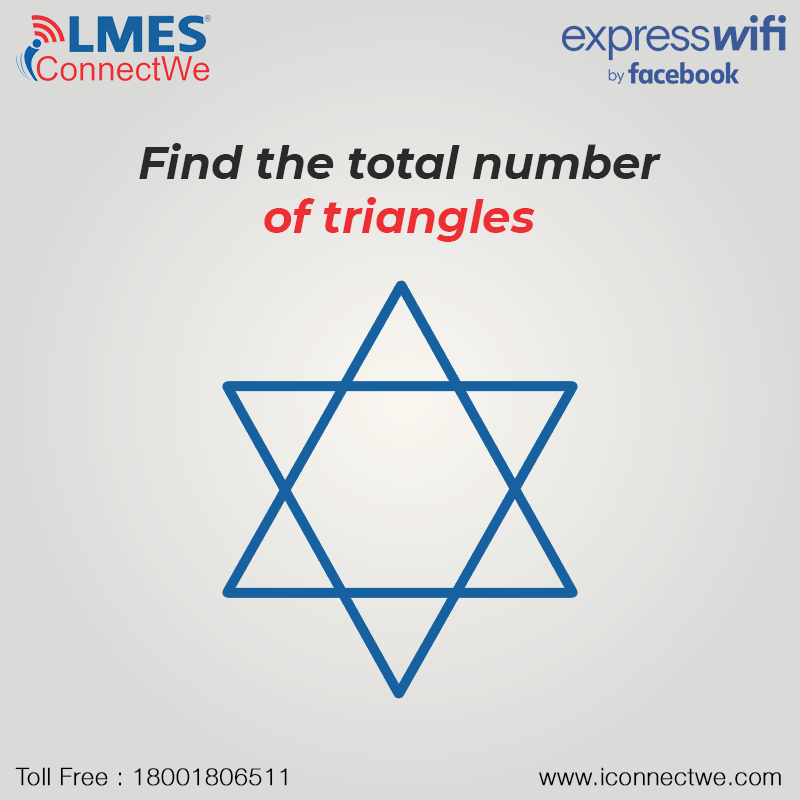 iConnectWe1's tweet photo. Can you count the total number of triangles? We bet you canโt!
Guess answer & tag your friends who can crack this!
Explore our data plans, visit: https://t.co/VhEPlB4ZZu
#puzzle #BrainTeaser #mathpuzzle #mathstrivia #IConnectWe #expresswifi #Internetconnection #connectingworld https://t.co/ITaTU98Smv