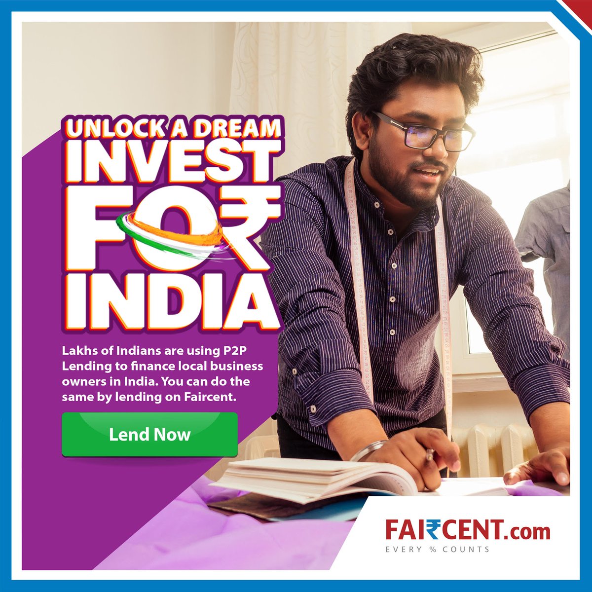 Faircent1's tweet photo. Faircent is facilitating fast and affordable loans to creditworthy local business owners. Be a part of India’s economic growth by financing local businesses and fulfilling their ambitions through P2P Lending. Unlock a dream and #InvestForIndia. https://t.co/Jk4PGyV4kA https://t.co/Hu4IYdDPsf