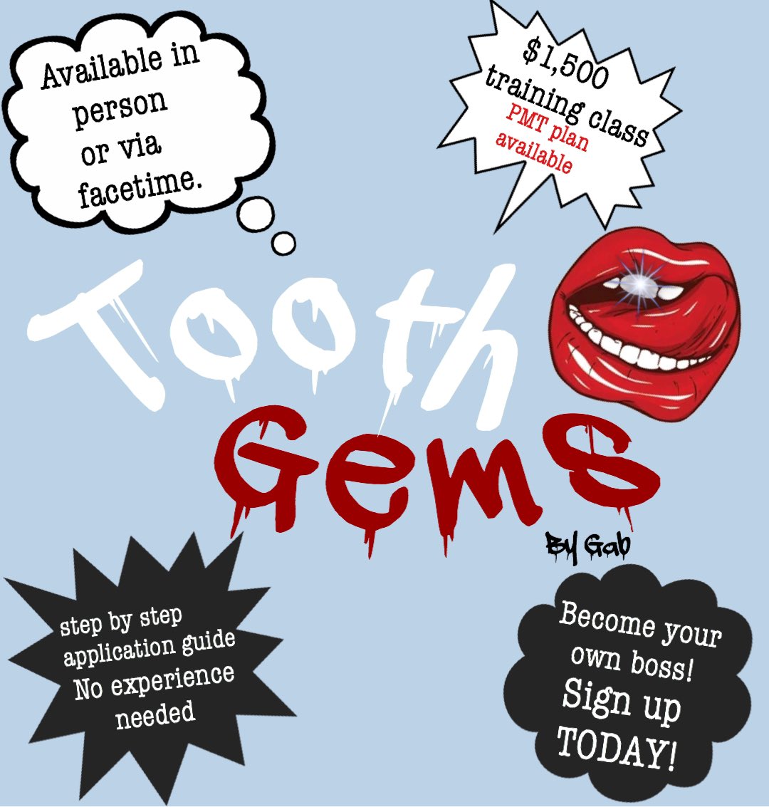 gemsbygab's tweet photo. excited to finally be announcing this! i am now offering tooth gem training. 😆🤩✨ https://t.co/ALhcph0mS3
