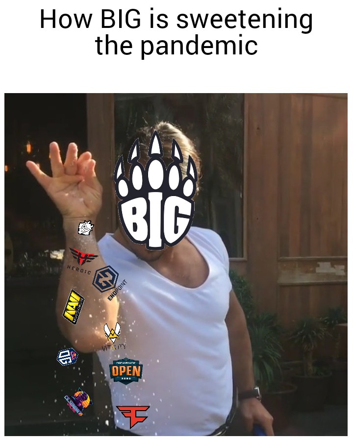 k1ng_h4nkY's tweet photo. Einfach unfassbar was der @BIGCLANgg in diesem Jahr bisher geleistet hat. Sehr konstante Leistung gegen "große" und "kleine" Clans. Turniere gewonnen und beim nächsten im Halbfinale. Sie versüßen sich ziemlich diese #COVID19 Pandemie :D #bigmemes #gemeinsam https://t.co/VUjzwEbHMB