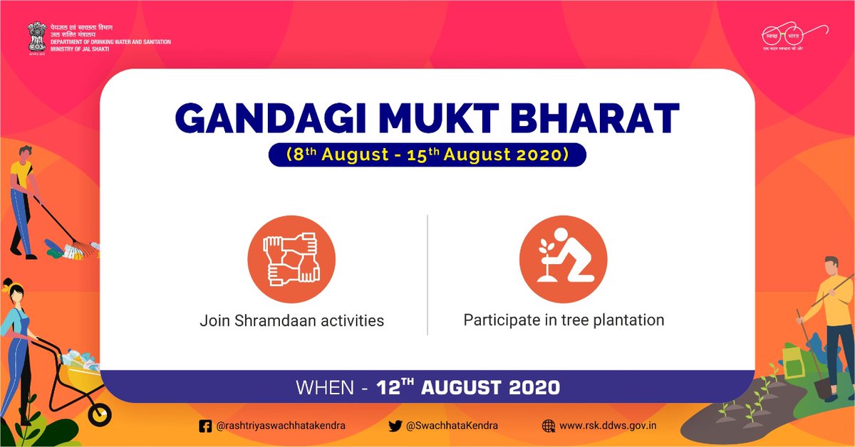 swachhbharat's tweet photo. Contribute today towards building a #green and #clean future for the nation. Join us on day 5 of the  #GandagiMuktBharat campaign and participate in the activities planned for the day.

@PMOIndia @SwachhataKendra @gssjodhpur @paramiyer_ @mygovindia @MIB_India @PIB_India @MoRD_GOI https://t.co/NOnbA43Equ