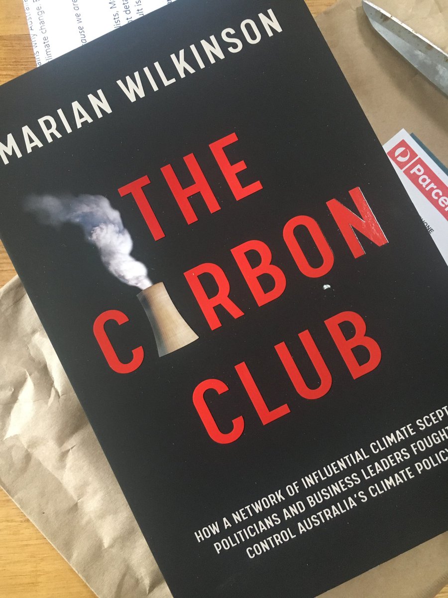 FergusonNews's tweet image. 👇Home again to much awaited Carbon Club. Marian Wilkinson’s take/take down of the politics of climate change in Oz. Expectation this will be one of the standout books of the year &amp;amp; beyond.  ⁦⁦@AllenAndUnwin⁩    #auspol #ClimateEmergency