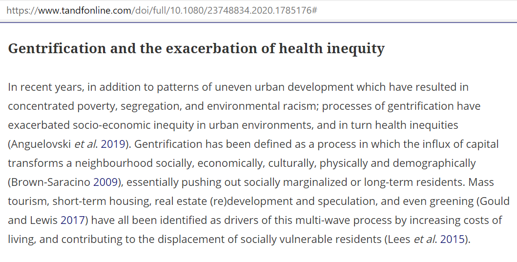 By closing side roads for LTNs & displacing traffic to residential main roads, could we be witnessing the emergence of a new wave of socio-spatial injustice leading potentially to new forms of  #urbanexclusion,  #healthinequity, and  #environmentalinjustice? https://www.tandfonline.com/doi/full/10.1080/23748834.2020.1785176#