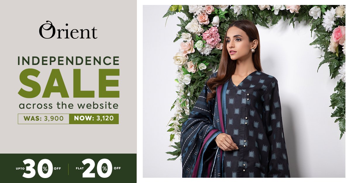 OrientTextiles's tweet photo. Code: OTL-20-111/A
Was: Rs.3,900
Now: Rs.3120
Shop this black 3 piece unstitched suit on sale! Enjoy upto 30% off and flat 20% off across the website! Visit your nearest store or order online now!
#IndependenceDaySale #IndependenceDay2020 #14Aug #shopatorient #orienttextiles https://t.co/Szk8dzJ5Yb