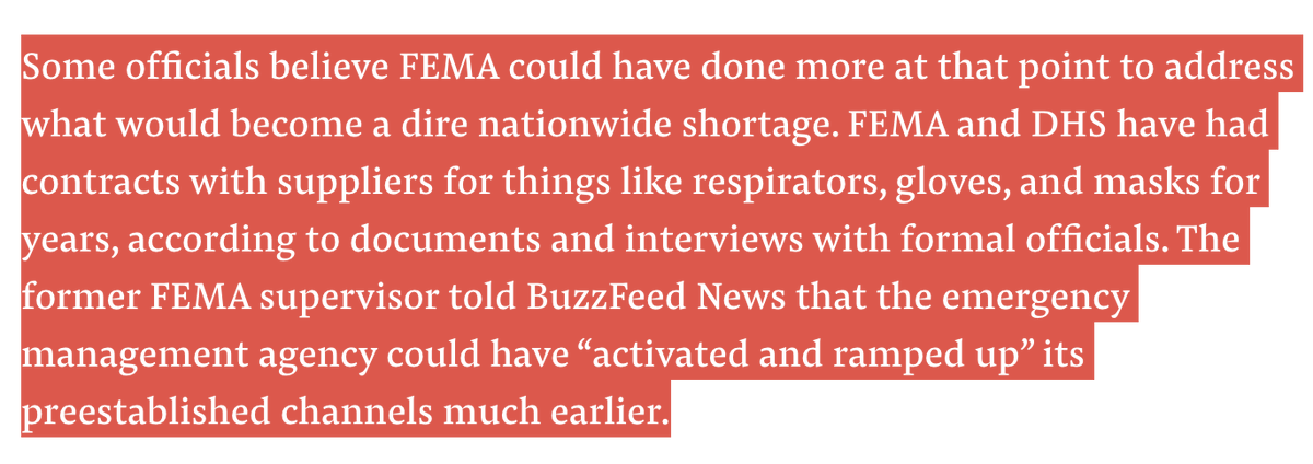 This paragraph is doing a lot. Yes, this needed to be done earlier but an important question is whether or not FEMA had the capacity to do that earlier.