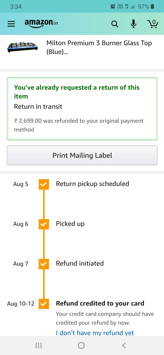 dilse_engineer's tweet photo. @amazonIN   it says that it has refunded but I didn't get the money back yet , what I need to do next?? Can you please guide me ?? https://t.co/5z7WVZUXDT