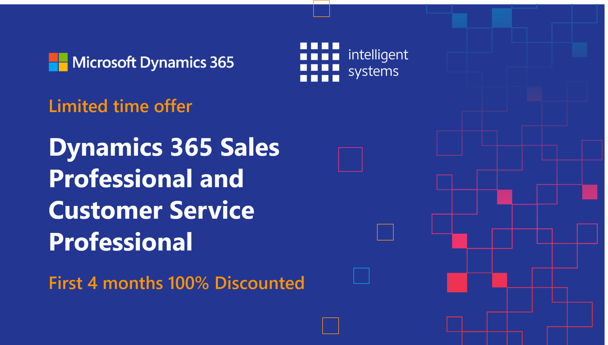 isystems_group's tweet image. We&apos;re offering 4 months of Microsoft&apos;s #CRM apps Dynamics 365 Sales and Dynamics 365 Customer Service for free as a limited time offer. Check out the details here: isystems-group.com/solutions/micr… #Dynamics365 #CRMapps