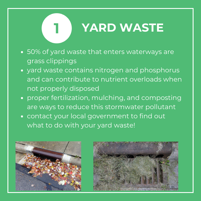 TOMstormwater's tweet image. Big 6 #stormwater pollutants week #6.  Here's how to help keep stormwater clean in @Morrisville_NC.

Keep grass clippings on the lawn, off the road &amp;amp; bag yard waste for collection (bit.ly/2XRlV14)

Thank you @CWEP_NC for the graphic.
#WhatHaveYouDoneForStormwaterToday?