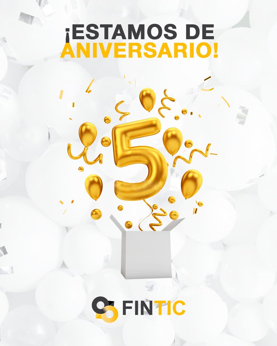 FinticOficial's tweet image. Hoy cumplimos 1827 días agregando valor al interior de las organizaciones con soluciones tecnológicas. 👏🏼​

Gracias a todos nuestros clientes y equipo de trabajo por ser parte de esta historia. 🤩 ​​

¡Feliz aniversario #5! 🖐🏼🥳 #Fintic #Aniversario