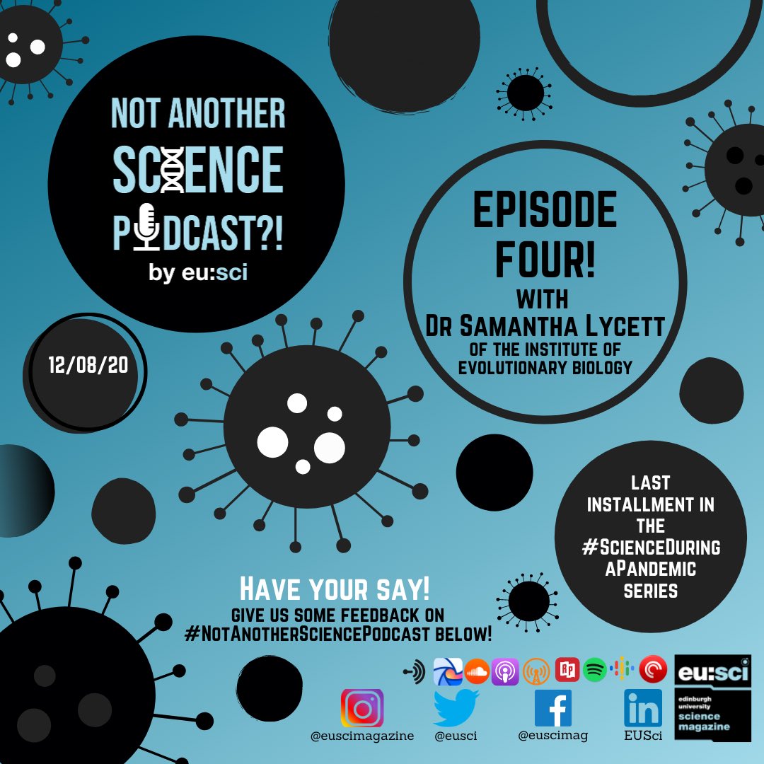 eusci's tweet photo. The latest episode of #NotAnotherSciencePodcast is out now! This episode features Dr Samantha Lycett (https://t.co/CN55tMKMsL). She talks to @EdwickTom about how she’s been using the sequences of different SARS-Cov-2 genomes to trace the evolution of the virus 🦠🔬 https://t.co/ILkQ4a50g0