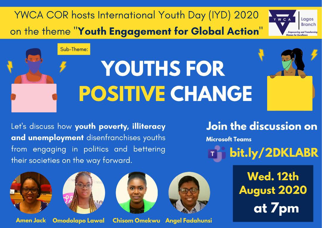 CorYwca's tweet photo. Over 12million young people have had their future stolen from them through poverty, illiteracy &amp; unemployment. Join us @ 7pm today https://t.co/t4XiY49w50
Please share with others &amp; be a part of this advocacy. Be the positive change we want👍
#InternationalYouthDay #unemployment https://t.co/wLKrliUbHY