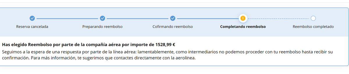 jmarios's tweet photo. @AfectadosPor @Iberia me confirmo que había hecho el reembolso a Rumbos el 31/08/2020 y en la pagina web aparece que siguen a la espera de la linea aérea. Que puedo hacer?  son 1550.99€ aunque ademas se quieren quedar con 30€ a donde puedo acudir?? gracias por la ayuda https://t.co/80ek0wv77C