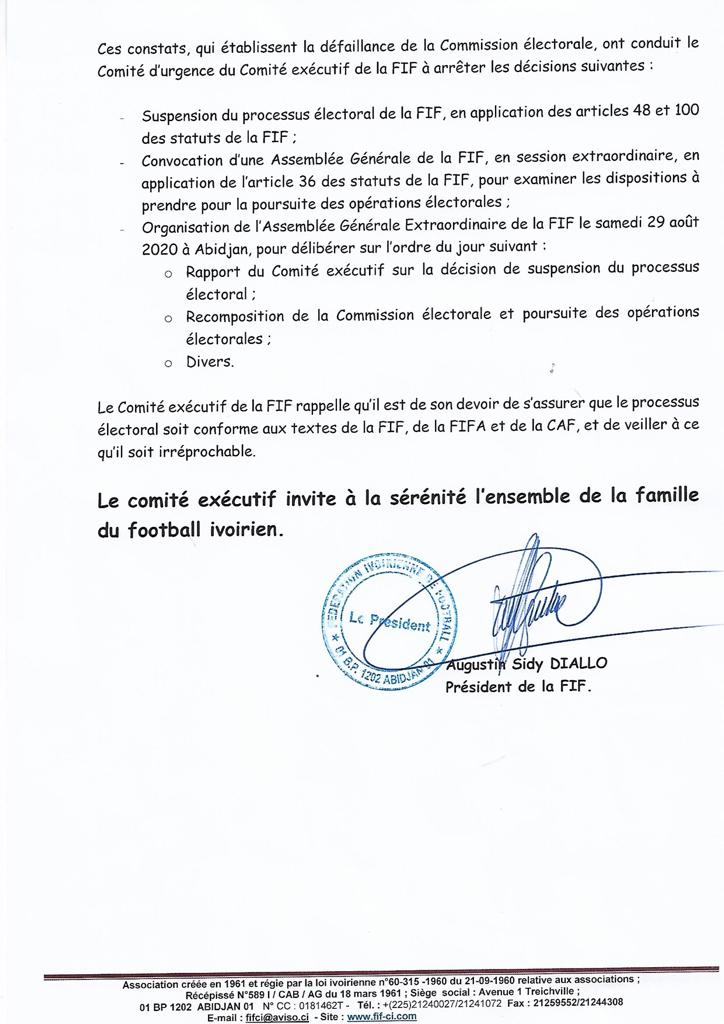 afrikfoot's tweet photo. Côte d'Ivoire : la FIF suspend officiellement le processus électoral, qui "n'inspire plus confiance" ➡️ https://t.co/GPPAaky4xn https://t.co/cAIiIsSKHx