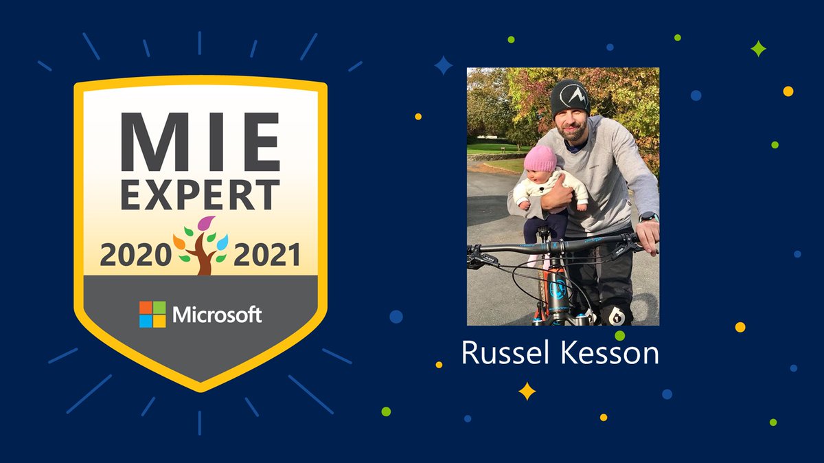 KessonRussel's tweet photo. "This year will be awesome! So excited to be selected as an MIE Expert for 2020-2021 #MicrosoftEdu #MIEExpert." https://t.co/7zqtKpCxNw