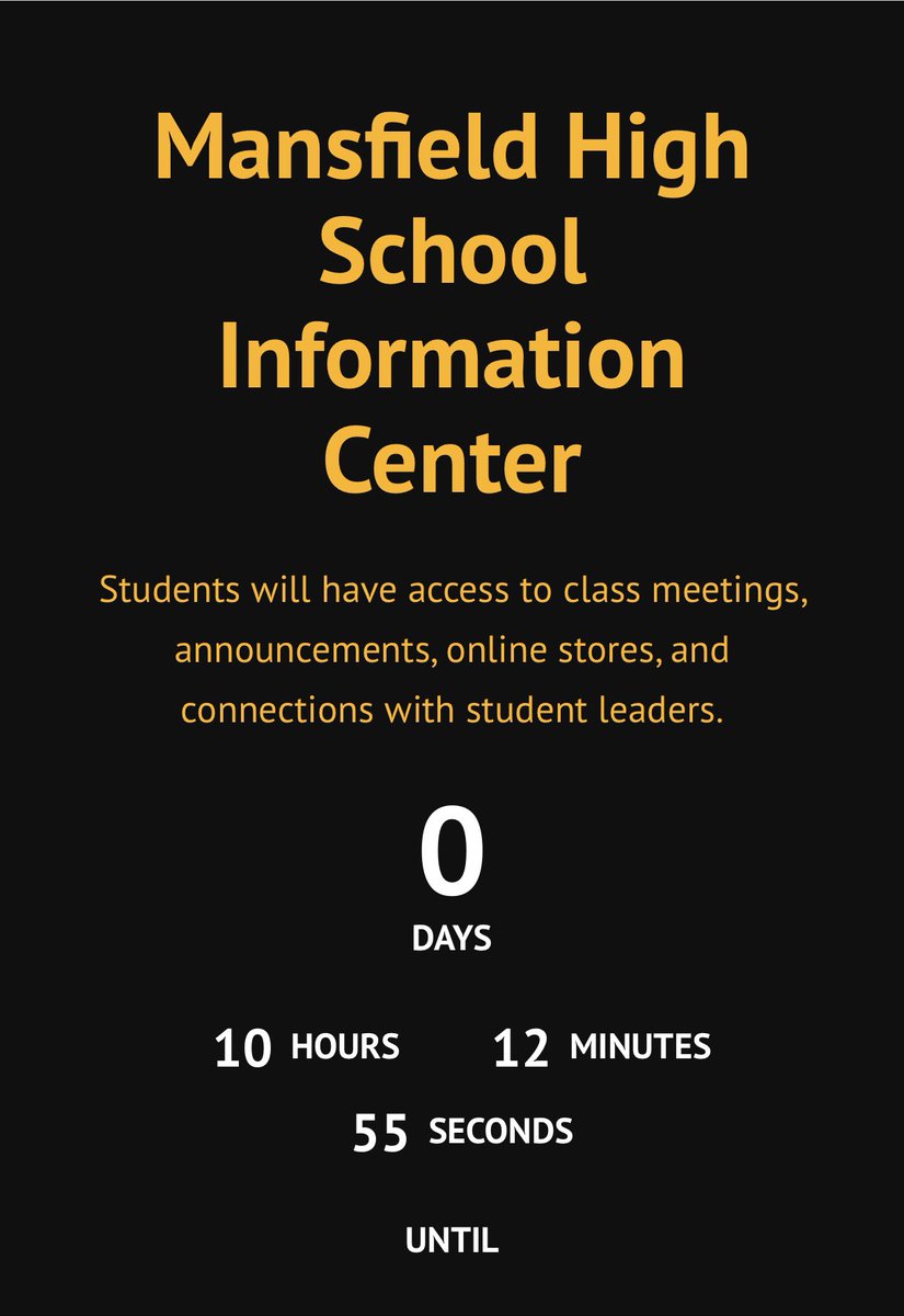 mansfieldhstuco's tweet photo. MHS StuCo is excited to announce that we have LAUNCHED the Mansfield Tiger Information Center!!! Visit https://t.co/kszpIqr4qM   
This website will provide information from each class, social media’s, staff of the month and so much more! https://t.co/8lFgW5EUGU