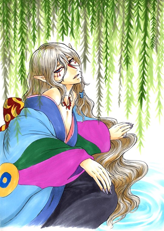 玖白 唯 過去絵 色っぽい薬売りさん イラスト イラスト好きさんと繋がりたい モノノ怪 薬売り アナログ コピック