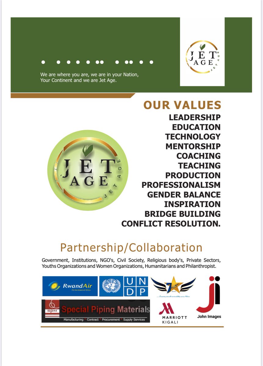 Values and Partnership/collaborations of Jet Age Nation Builders