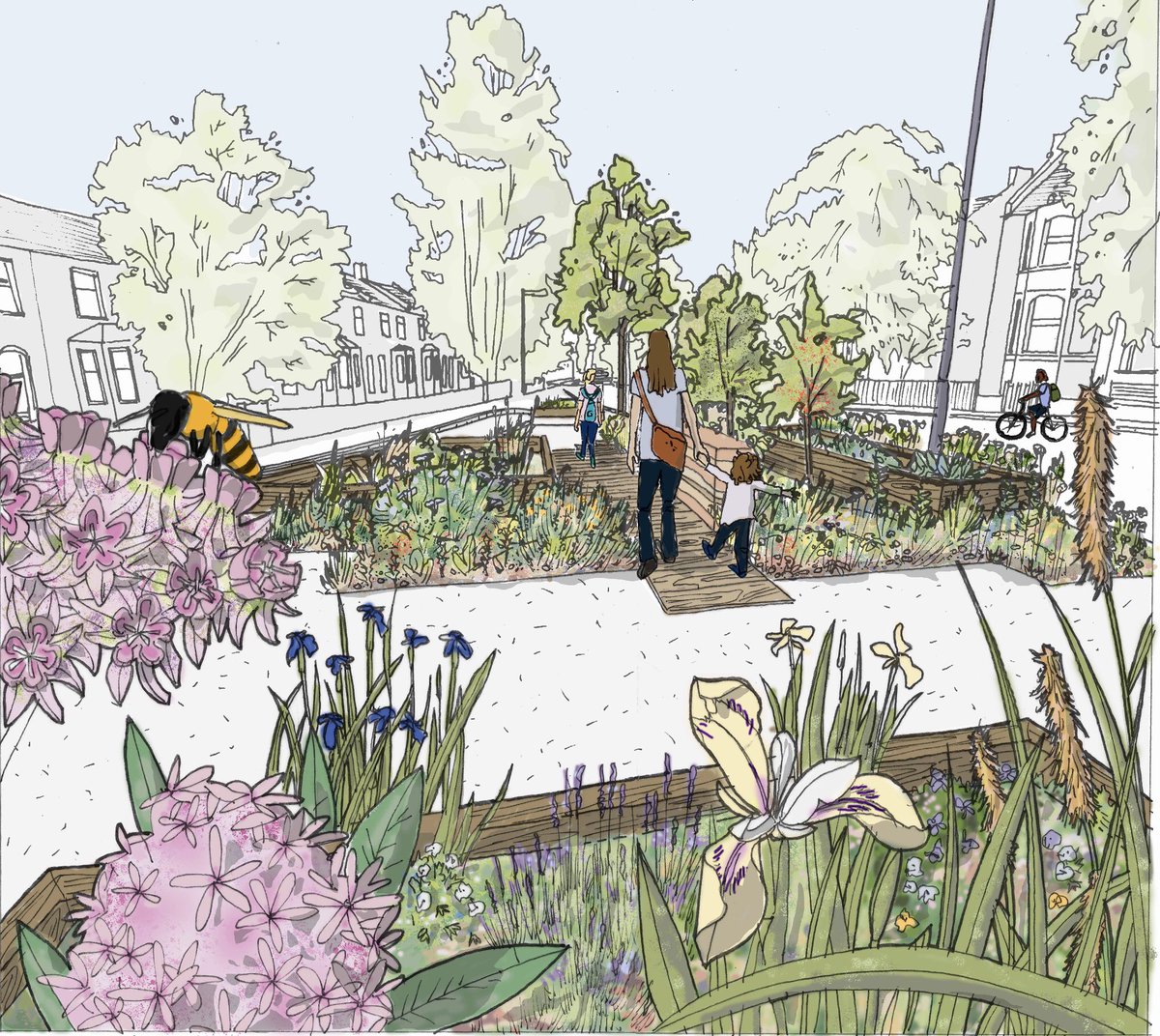 Labourstone's tweet photo. @WFCouncil has commissioned @HUTArchitecture &amp; @HOSLandscapes to transform a traffic island in #LeytonstoneE11 as part #MakingPlaceswf. #ForestGarden will be a vibrant, planted space for residents to enjoy, enhancing biodiversity &amp; attracting pollinators. https://t.co/jo81RNGXOy https://t.co/OsFgGMmSOl