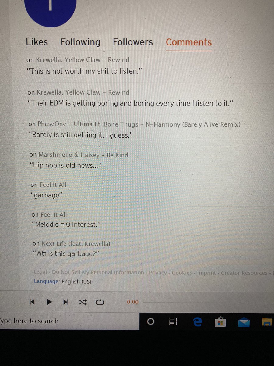 AnxtyDubs's tweet photo. Follows 0 people.

No tracks posted.

This profile was created solely to shit on hard working artists.

If you do this then fuck off.

Thank you for coming to my TED Talk. https://t.co/liCspHVdUl