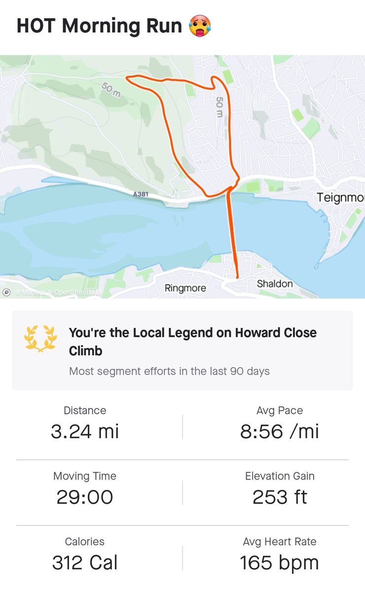 Adding another Local Legend to the list on this mornings hot run #staylocal #strava #locallegend #running #adidasruntastic