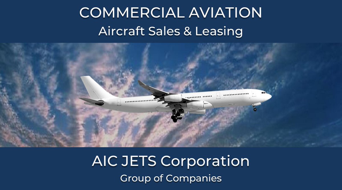 Aircraft Lease Program
AIC JETS Corporation - Group of Companies

facebook.com/aicjetscorpora… 

#AICJETSCorp #AircraftDealer #AircraftBroker #Airlines #Airports #Airbus #Boeing #AviationFinance #AircraftTransition #AircraftLeasing #AircraftDelivery #CommercialAviation #Shareholder