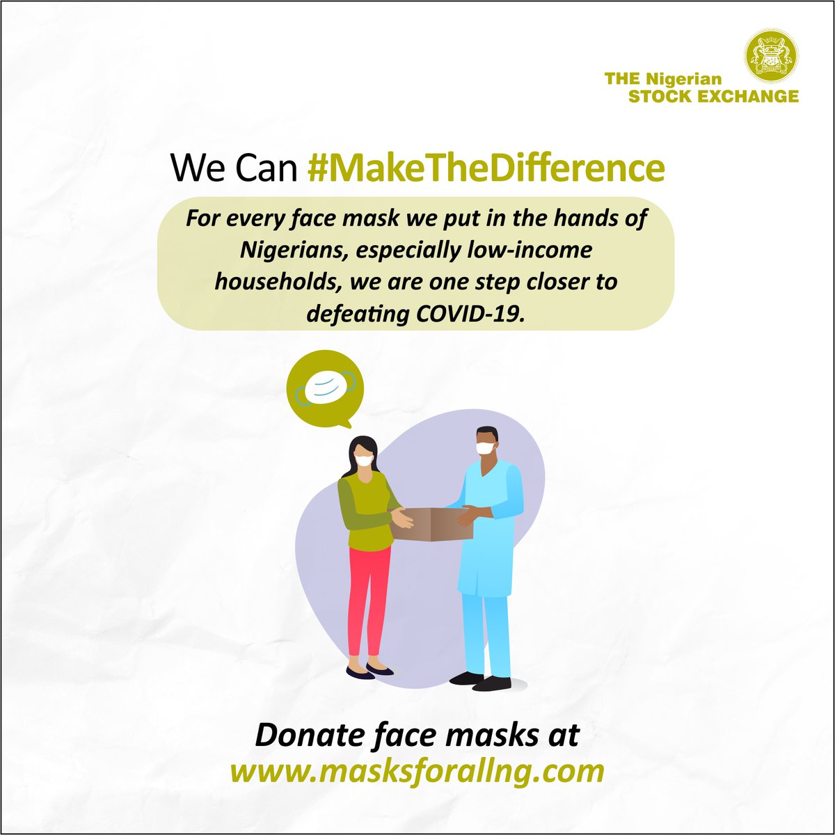 ngxgrp's tweet photo. We will slow the spread of #COVID19 if we all maintain physical distancing, practice good personal hygiene, wear face masks and donate to those who do not have. Join the #MasksForAllNg campaign via https://t.co/3ZAMJKs1TJ. We can #MakeTheDifference. https://t.co/6ohZ8fxXTA