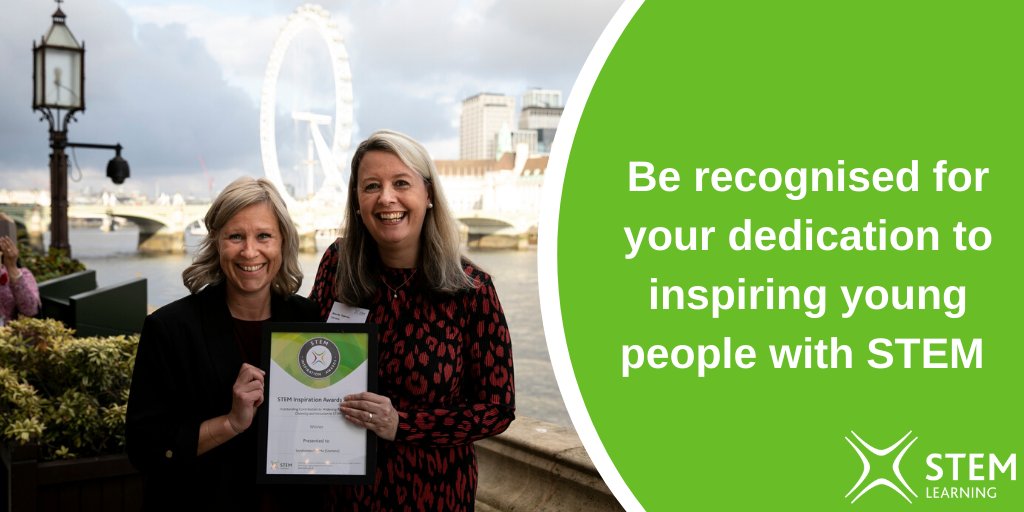 Do you know an organisation, club or initiative that is making a real impact on young people? Nominate them for a #STEMinspiration Award and make sure they get the recognition they deserve!

🗓️ Applications close on 27 September
📝 More information: bit.ly/2Qep5XK