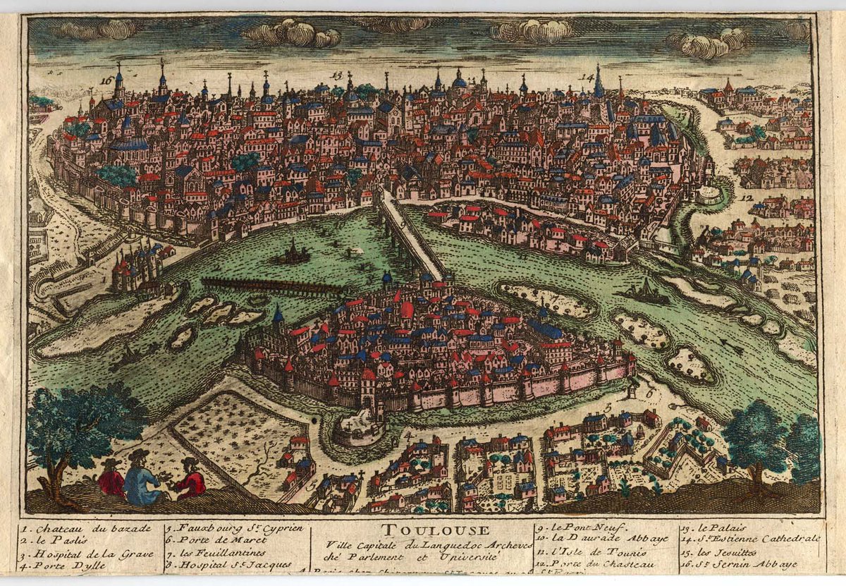 ToulouseArchive's tweet photo. Les bon plans de l'été. Un siècle-un plan.
Aujourd'hui nous arrivons au 17e s. avec cette charmante vue cavalière de Toulouse, en couleur (impr. chez Basset)
🎠 https://t.co/VVyYDbklKA
et son pendant inversé (impr. chez Poilly)
🪞 https://t.co/BgHXK5cxFw
#BonPlan #EarlyModern https://t.co/nwlOj1v5Gq
