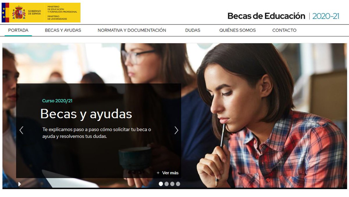 Ministerio de Educación, FP y Deportes (@educaciongob) on Twitter photo Ya puedes solicitar las becas y ayudas al estudio para el próximo curso.
🗓️Fechas límite:
▪️ Becas no universitarias: 1 de octubre
▪️ Becas universitarias: 15 de octubre
▪️ Ayudas de apoyo educativo: 30 de septiembre
Infórmate en la nueva web👇
becaseducacion.gob.es Ya puedes solicitar las becas y ayudas al estudio para el próximo curso.
🗓️Fechas límite:
▪️ Becas no universitarias: 1 de octubre
▪️ Becas universitarias: 15 de octubre
▪️ Ayudas de apoyo educativo: 30 de septiembre
Infórmate en la nueva web👇
becaseducacion.gob.es