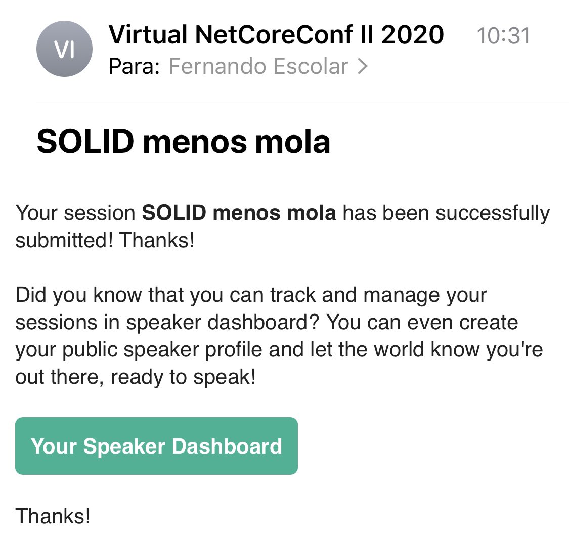 Session successfully submitted confirmation Email