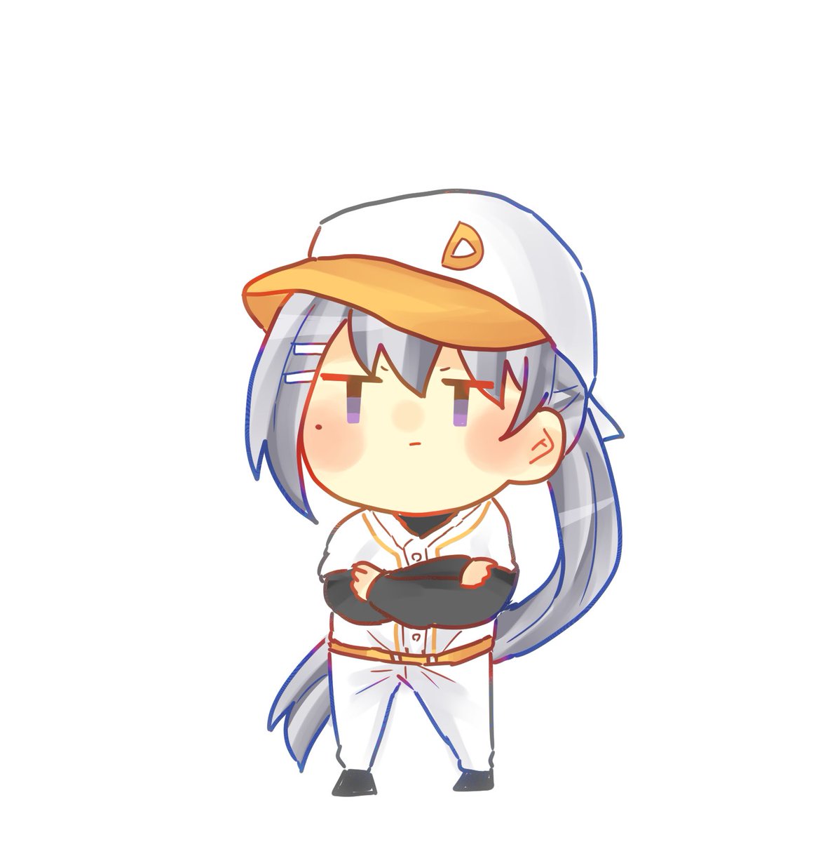 higuchi kaede 1girl baseball uniform hat solo chibi sportswear baseball cap  illustration images