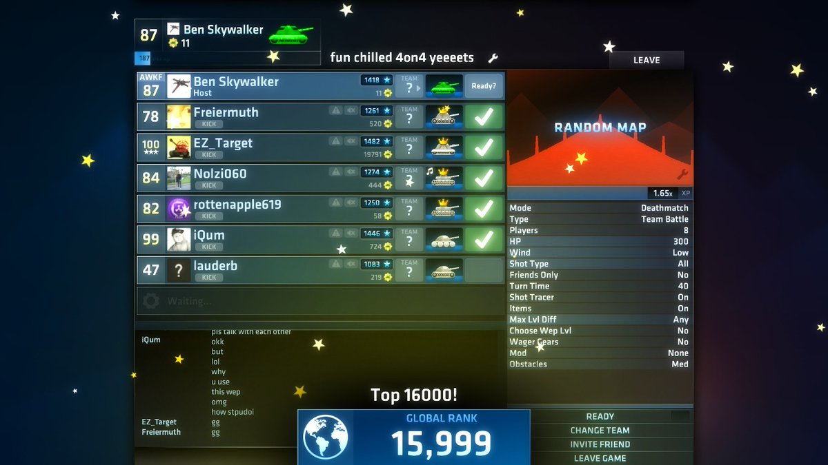 IchiroSkywalker's tweet photo. #ShellShockLive
Top 16k!
#kChamp #Steam #freegame #2dshooter #tankgame #steamgame #screenshot https://t.co/UHa9td6rDw