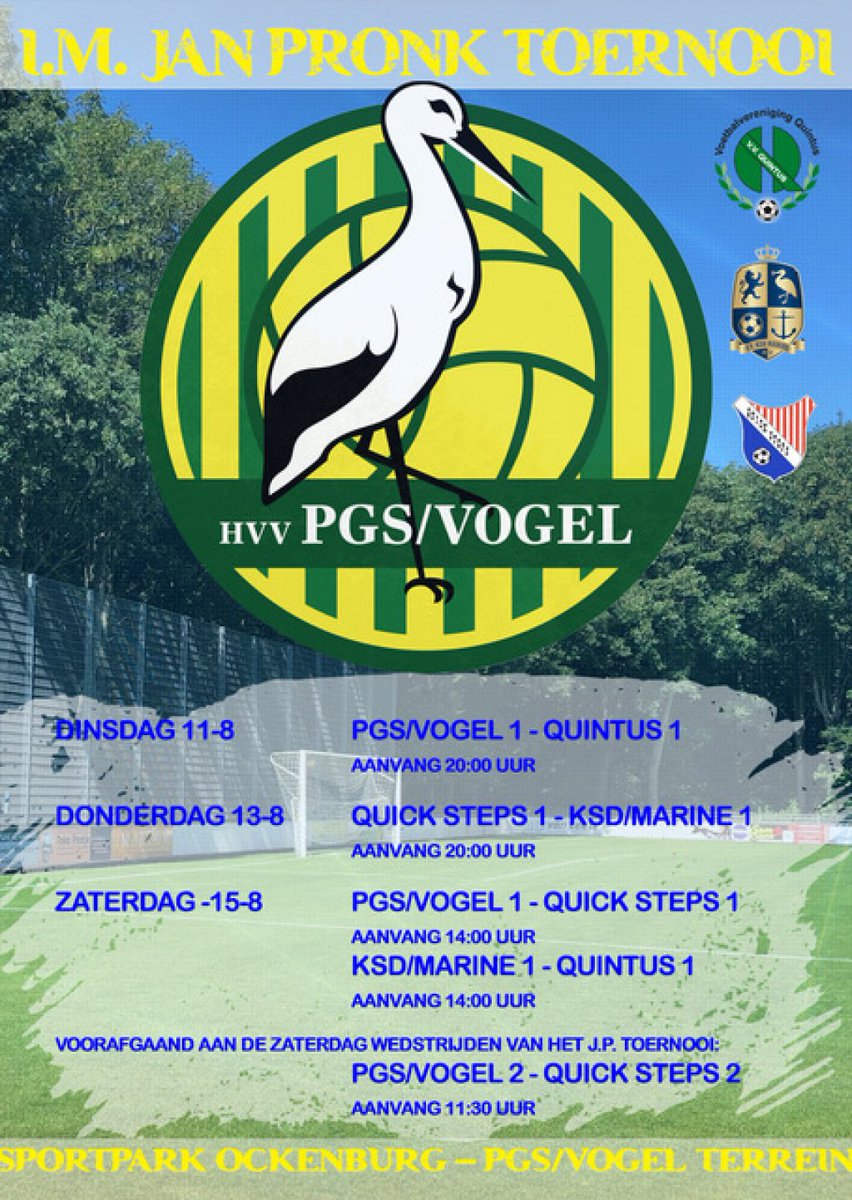 PGS/VOGEL (<a href="/PGSVogel/">PGS/Vogel</a> / <a href="/PGS_Vogel1/">PGS/Vogel</a> ) en Quintus (<a href="/quintus_voetbal/">Quintus Voetbal</a> ) spelen gelijk op I.M. Jan Pronk toernooi hethaagsamateurvoetbal.nl/laatste-nieuws…