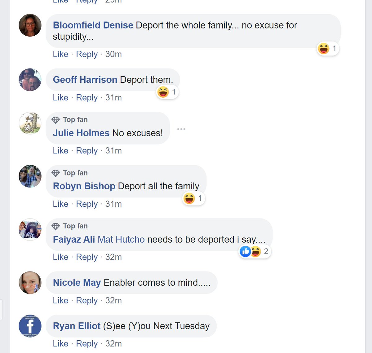 51 minutes after posting, there are already 481 comments on  @newscomauHQ post. Some threaten violence, most call for deportation. There are people wishing death on them. Any journalists concerned about social media abuse out there want to comment? Hello? *taps mic*