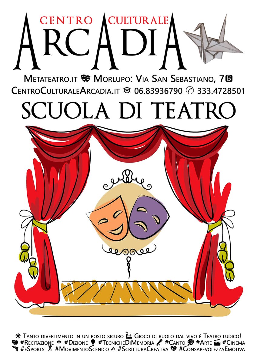 ExtraUrbe's tweet image. 🎭 Scuola di Teatro #Recitazione #Dizione #TecnicheDiMemoria da lunedì a venerdì
Giovani: 16:30/19:30 - Adulti: 21:30/23:30
🤩 Tanto divertimento in un posto sicuro
⚓ Che lo Spettacolo abbia inizio!
⎈ metateatro.it
MORLUPO 🐺 Via San Sebastiano, 7🅱 ☸