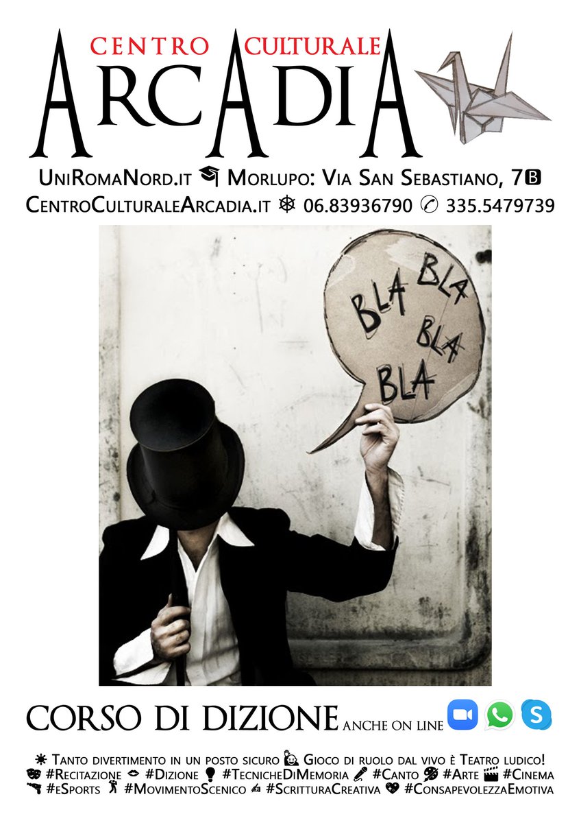 ExtraUrbe's tweet image. 🎭 Scuola di Teatro #Recitazione #Dizione #TecnicheDiMemoria da lunedì a venerdì
Giovani: 16:30/19:30 - Adulti: 21:30/23:30
🤩 Tanto divertimento in un posto sicuro
⚓ Che lo Spettacolo abbia inizio!
⎈ metateatro.it
MORLUPO 🐺 Via San Sebastiano, 7🅱 ☸