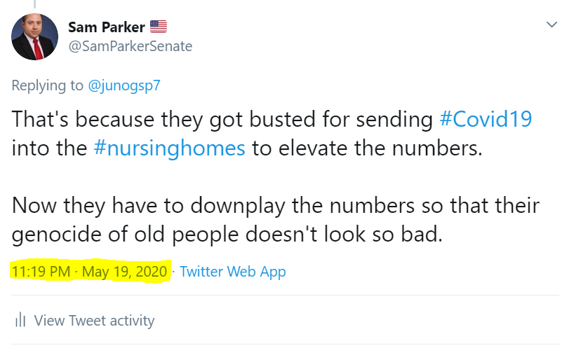 5. Again, I gave you today's headline 3 months ago.  #KillerCuomo  #AndrewCuomoDisease  #NewYorkWuhanVirus  https://twitter.com/SamParkerSenate/status/1262976123752738825