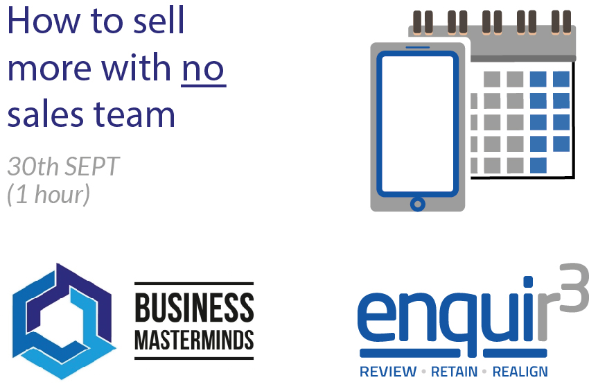 Enquir3's tweet photo. Webinar 30th September 2020 ⚠️ 

Want to sell to customers but dont have a sales team?

Join us and Business Masterminds on the 30th September to know how you can sell to your customers today - Click below to book now!

https://t.co/f3JbrxAJiK https://t.co/jpze6D1Lg4