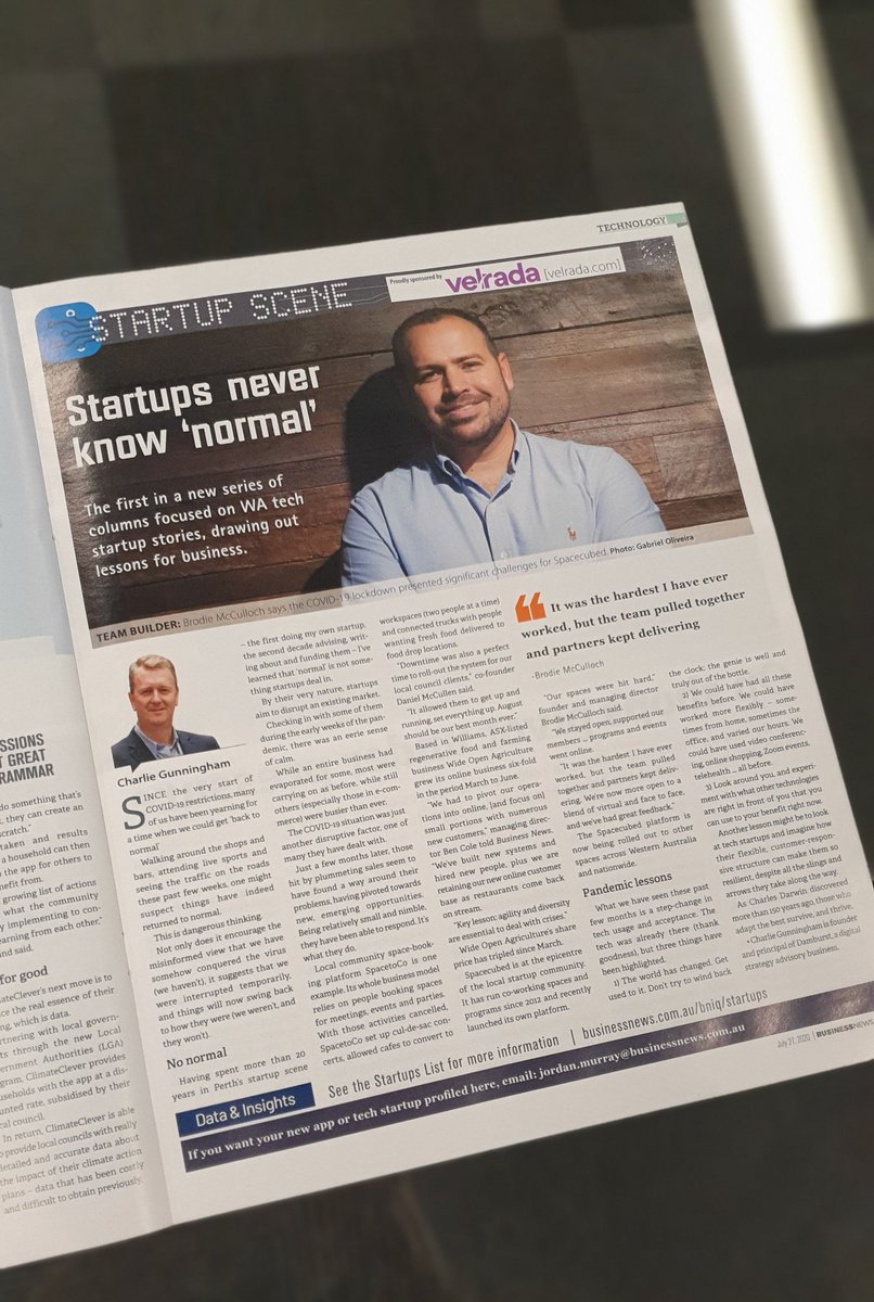 MikeDrysdale_'s tweet photo. Great to have you back @ChazGunningham and to be reading about so many resilient #PerthStartups https://t.co/lFY2ESDvNV